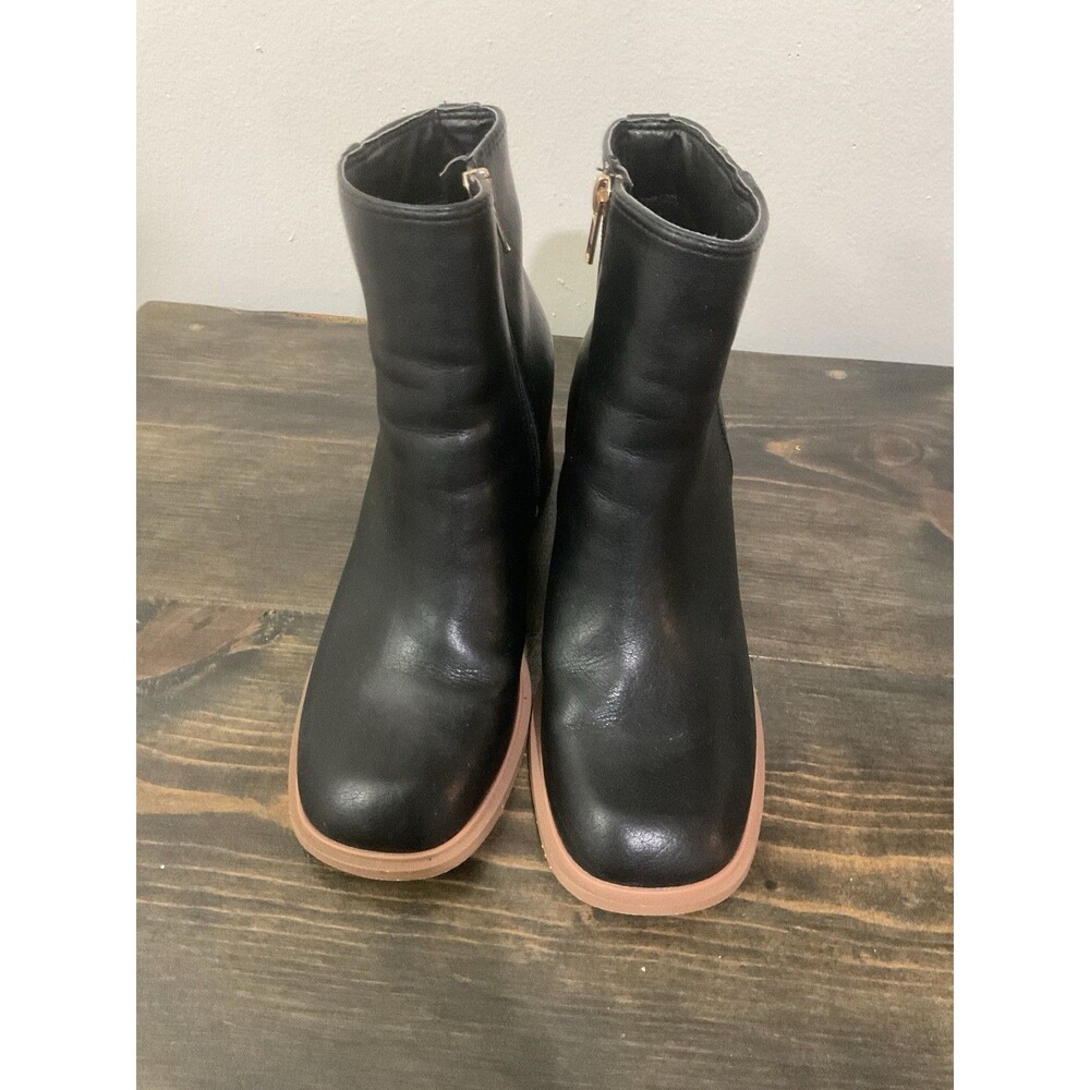 Cushionaire Dante Women’s Ankle Boots Size 8.5 M Black Block Heel Side Zip